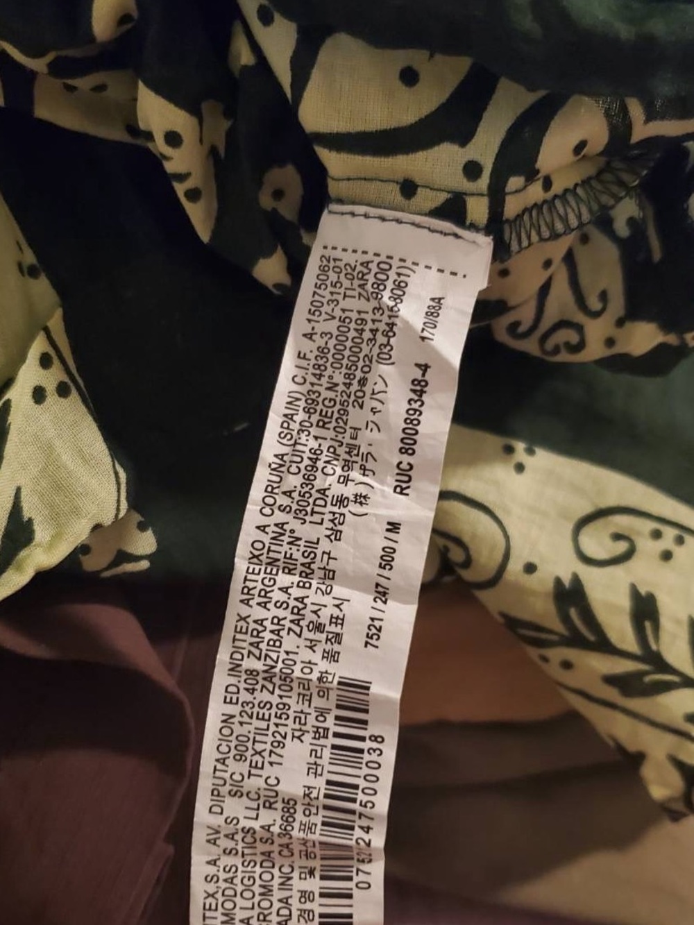 Zara Green Printed Panel Tired Dress - Picture 15 of 15